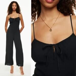 WILFRED Aritzia Bellow Gathered Bust Jumpsuit Sz 4 Black